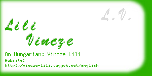 lili vincze business card